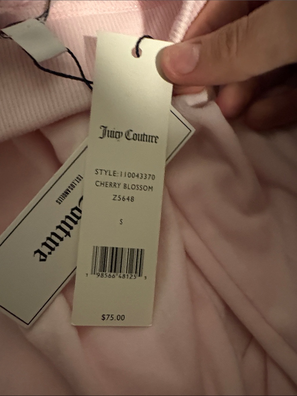 Juicy Couture Light Pink Velour pants with Branded Tag - Picture 3 of 4